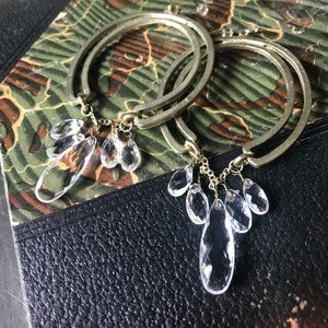 Champagne Gold Toned Double Semi Circle Earrings